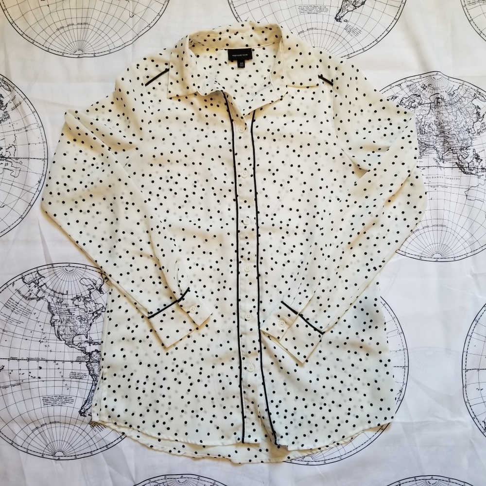 Black and White Polka Dot Blouse